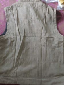 Khaki Reversible Sleeveless Puffer Vest