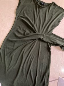 Olive Green Tie-Waist Dress