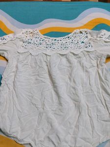 White Lace Detail Blouse