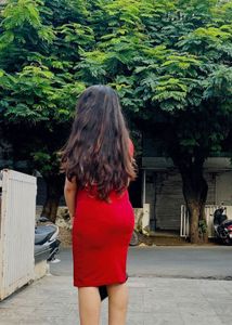 Red Hot Bodycon Dress Stretchable Fabric