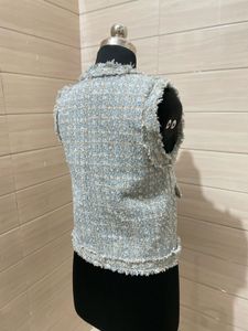 korean CHANEL-style tweed vest