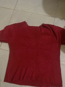 Burgundy Knit Top