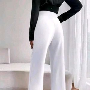 White Flared Leg Pants Size-28 Height-38