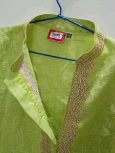 Lime Green Kurta with Embroidery