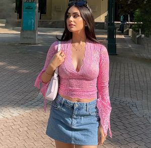 ⋆ ˚｡🌸⋆ ˚｡ Pink Lace V-Neck Top