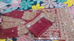 Maroon Embroidered Salwar Suit