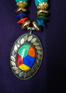 Multicolour Necklace And Earrings