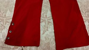 Red Ruffle Top &amp; Wide Leg Pants Set❤