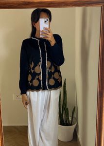 Korean Embroidered Cardigan