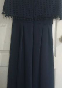 Navy Blue PomPom Dress