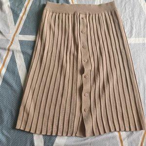 Button Front Knit Skirt Waist 26