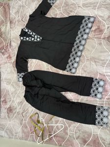 Black Embroidered Kurta Set