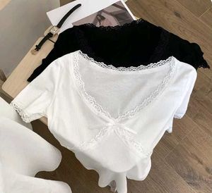 Y2k coquette v-neck soft padded crop top 🫶✨