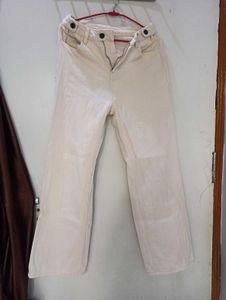 Cream Wide Leg Pants