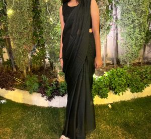 Elegant Black Saree with blouse piece
