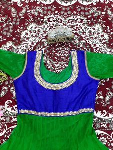 GREEN COLOUR GOWN WITH DUPATTA AND PAN &amp; FREEBIE