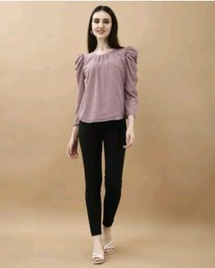 Women's Chiffon Solid Regular Fit Top