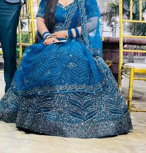 Blue Embroidered Lehenga Choli