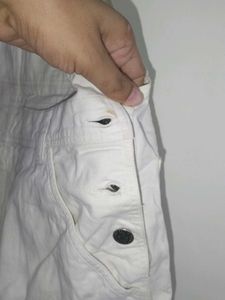 White Short Denim Dungaree