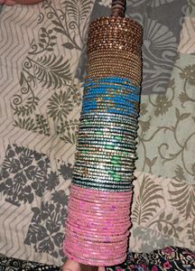 Beautiful Shimmering Chudi Multicolor Set