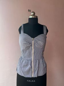 Stripped Peplum Top