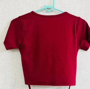 Maroon Crop Top - Size S