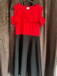 Red And Black Frock