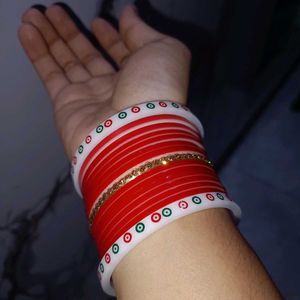 Bridal Red Chura Bangles Set