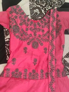 Elegant Pink Embroidered Gown