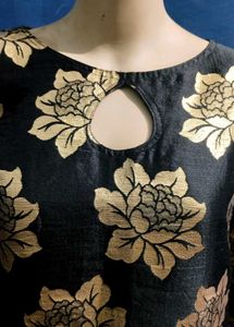 Black And Golden Zariwork Embroided Kurta