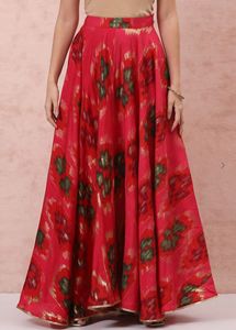 Rangriti Red & Gold Ethnic Skirt