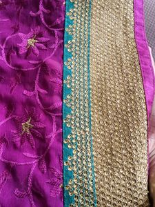 Totally New Saree Red And Purple