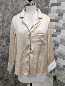 Silky Champagne Pajama Top