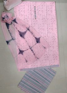 Unstitched Pastel Pink Cotton Suit Set