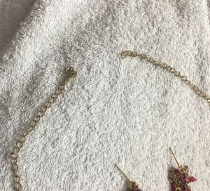 Gold Plated Party Wear Pink Necklace Set For Women