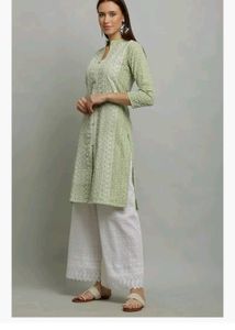 Pista Embroidered Kurta