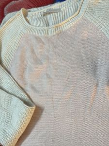 Pink &amp; Cream Knit Pullover