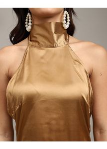 Golden Halter Maxi Dress