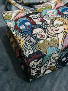 JACQUARD SHOULDER TOTE BAG