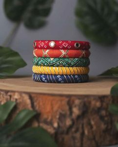 Colorful Mirrored Bangles - Set of 5