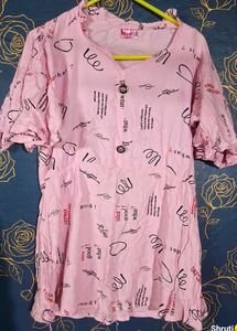 Pink Graphic Print Top