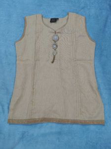 Tan Short Kurti Top