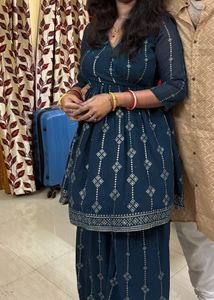 Blue Embroidered Kurta Set