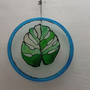Handmade Glass Paint art - Upcycled Item