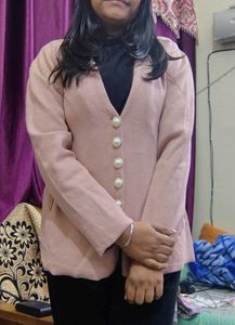 🔥Woolen blazer 😍 New Nude pink sweater overcoat
