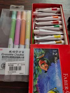 Watercolours, Pen, Erasable Highlighter 💕