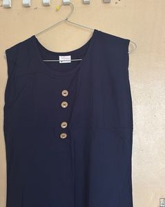 Navy Button-Down Kurti