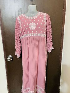 Pink Embroidered Anarkali Dress