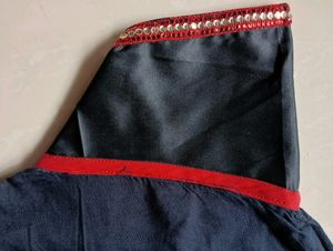 Women Black A-line Asymmetric Kurta