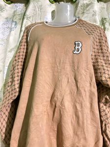Beige Patterned Sweatshirt